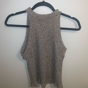 Grey knit crop top
